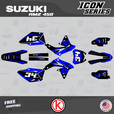 Graphics Kit for Suzuki RMZ450 2008-2017 RMZ 450 Icon Series - Blue Shift