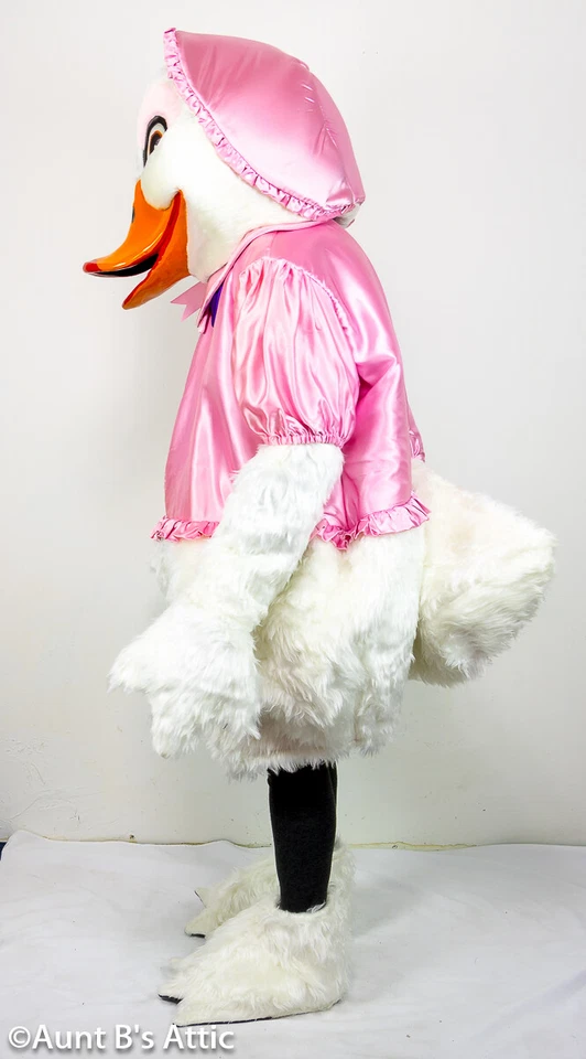 Disfraz Bebé Pato Mascota Adulto Blanco Piel Sintética y Rosa Satén 6 Piezas Calidad Disfraz Lg Foto 2 de 4