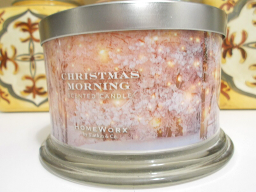Homeworx Harry Slatkin CHRISTMAS MORNING Candle 18oz. 4 Wick RARE! YUM