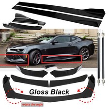 Front Bumper Lip Splitter Side Skirt Strut Rod For Chevrolet Camaro Gloss Black Front Bumper Lip Splitter Side Skirt Strut Rod For Chevrolet Camaro Gloss Black