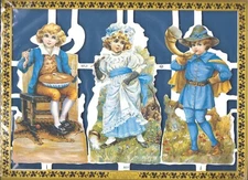 Vintage NURSERY RHYME VICTORIAN Lithograph Paper Scraps printed in England