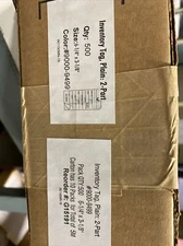 6 1/4" x 3 1/8" Inventory Hang Tags 2 Part 9000-9499 #8 500/Case