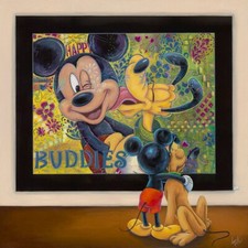 Mickey Mouse Pluto Disney Fine Art Denyse Klette Signed Ltd Ed 195 Buddies