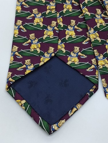 Brooks Brothers Silk Makers Necktie Multicolor Discus Throwing Bear Mens Tie EUC - Picture 6 of 7