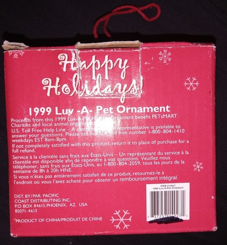 Luv A Pet Ornament W/ Box 1999 - Picture 2 of 4