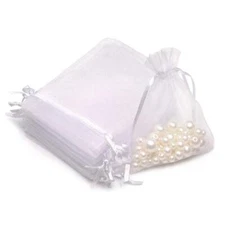 50PCS Small Mesh Bags Drawstring White Mesh Drawstring Bag Mini Net Bag