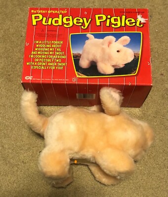 Pudgey the Piglet by Iwaya 1986 vintage toy *not working*