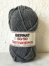 Bernat Germantown 50/50 Wool/Nylon Worsted Yarn - 1 Skein Dk Oxford Heather