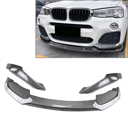 Front Bumper Lip Spoiler Splitter Kit For BMW X3 F25 X4 F26 M Sport 2014-2018 - Picture 16 of 26