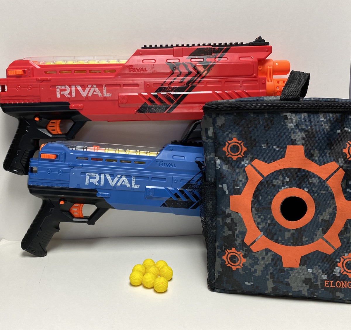 トイガン NERF RIVAL XVI-1200 nerf Rival XVI-1200 lot of 2 guns, Elongdi target bag & nerf