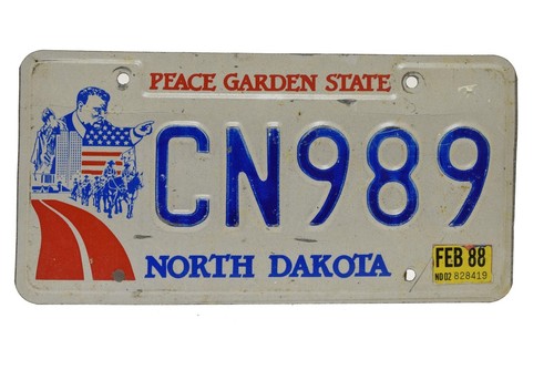 Targa North Dakota Teddy Roosevelt Peace Garden State CN989 - Foto 1 di 2