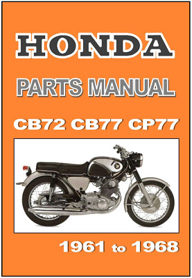 HONDA Parts Manual CB72 CB77 CP77 1961 1962 1963 1964 1965 1966