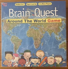 Brain Quest Around The World Board Map Travel Game Ages 8+ Grades 3-7 Sealed