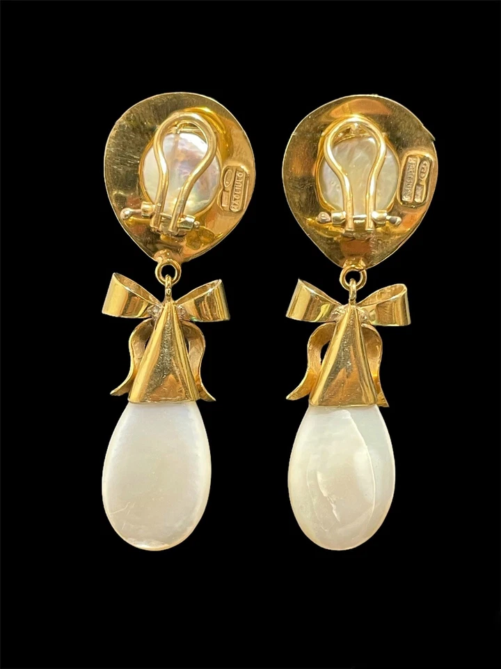 Orecchini con perle in argento - Immagine 4 di 4