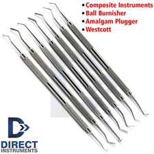 Dental Restorative Composite Filling Instrument Ball Burnisher Plugger Condenser