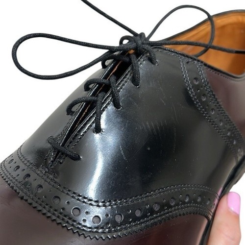 Chaussures habillées Allen Edmonds taille 15 C bordeaux noir selle Oxford Shelton lacets - Photo 12 sur 12