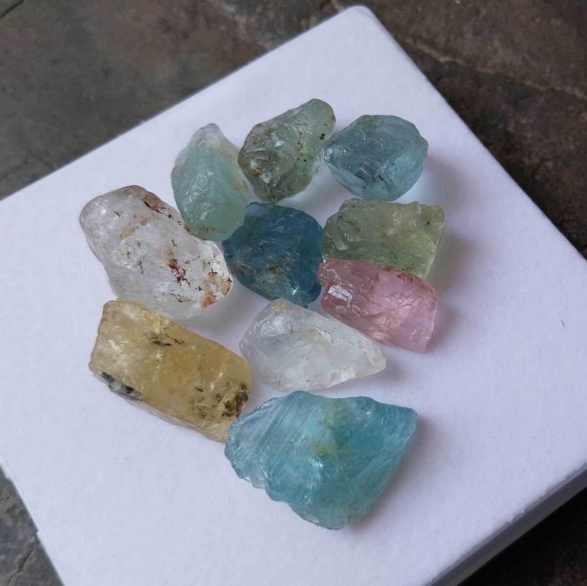 188Ct 16 to 25 MM Natural Multi Color Aquamarine Rough Raw 10