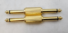 1/4" Male to 1/4" Male Guitar Pedal Coupler , GOLD  2 LOT