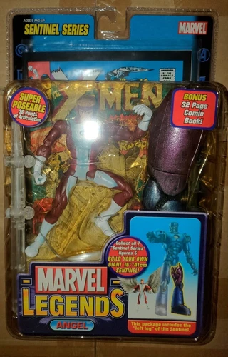 Figura de acción Marvel Legends Sentinel serie RED ANGEL X-Men 6" ToyBiz 2005 NISB