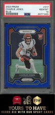 CHARLIE JONES ROOKIE 2023 Panini Prizm BLUE #317 PSA 10 BENGALS