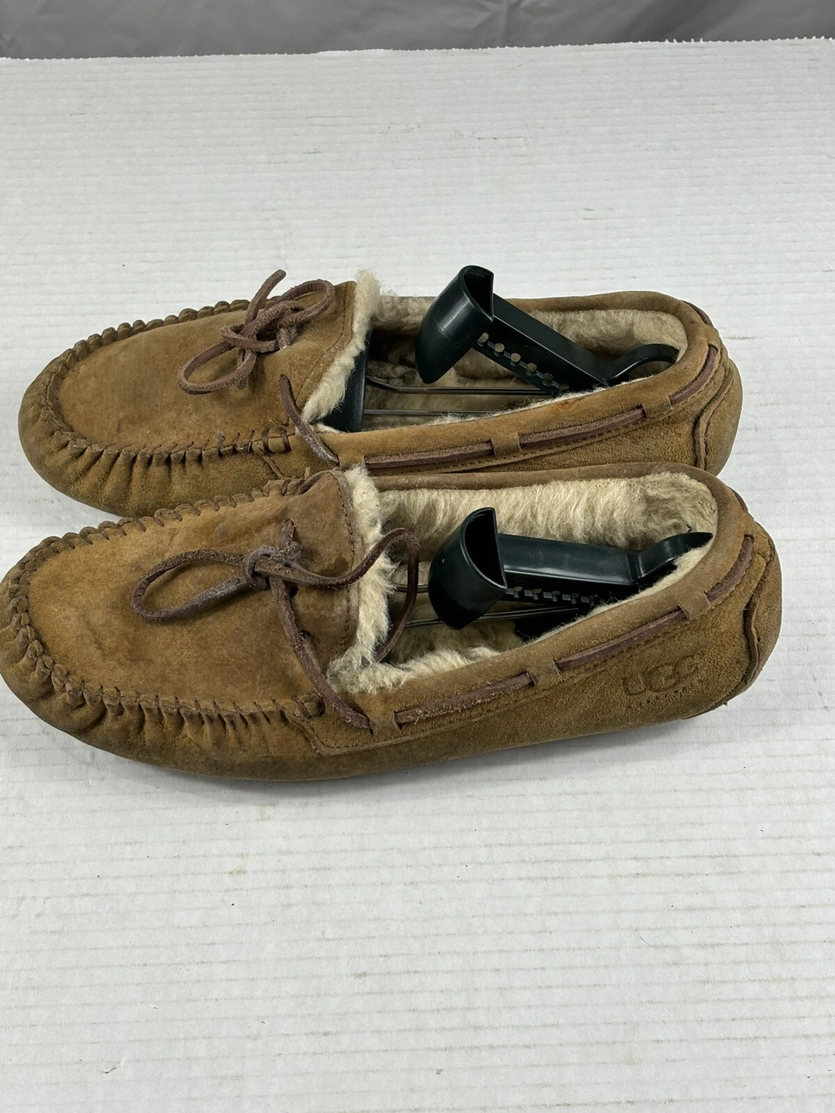 Ugg Australia Dakota ciabatta mocassino pelle di pecora scamosciata castagna donna taglia 10