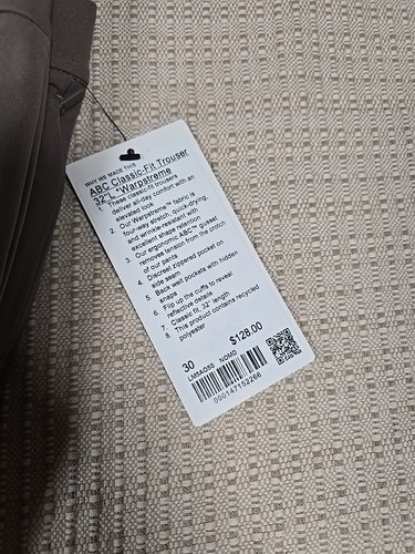30x32 Lululemon ABC Trouser Classic Fit Warpstreme Color Nomad Retail $128 NWT - Picture 5 of 13