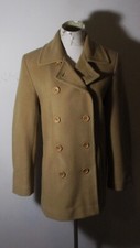 Women's Jones Sport Tan Cashmere Blend Double Breasted Peacoat Size 6