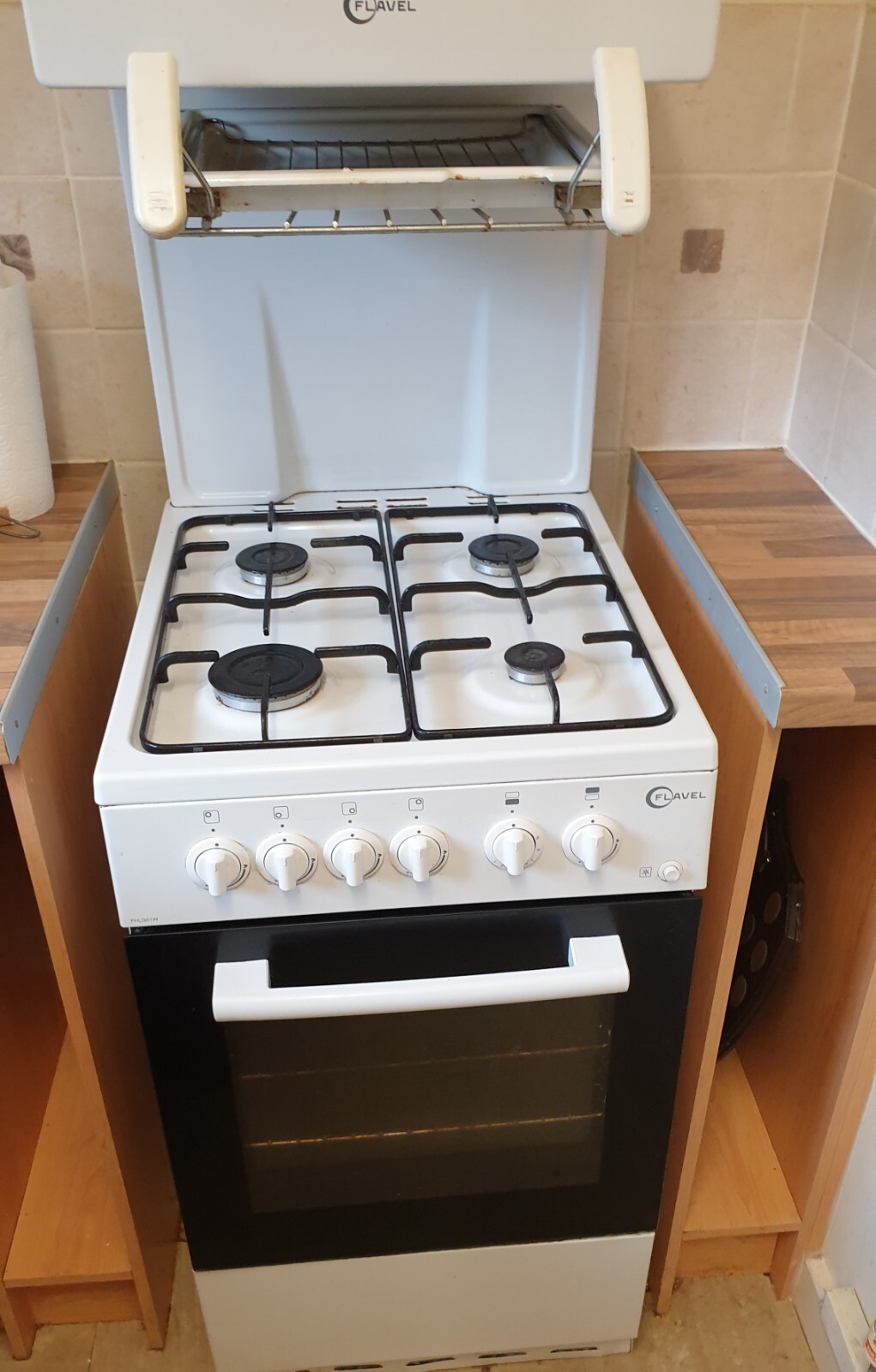 Flavel FHLG51W EYE LEVEL High grill Gas Cooker 50CM White OVEN eBay
