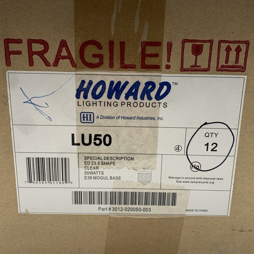 (6-Pack) Howard LU50 High Pressure Sodium 50W S68 Lamp Light Bulb E39 MOGUL BASE - Picture 10 of 10