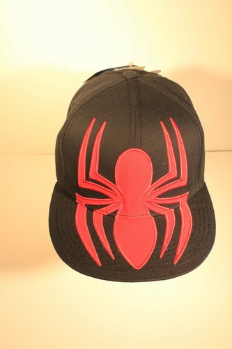 MARVEL - SPIDERMAN BLACK HAT, RED LARGE 