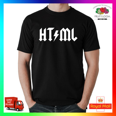 HTML T-shirt Tee TShirt Funny Computer Web Designer Developer Nerd Geek Parody