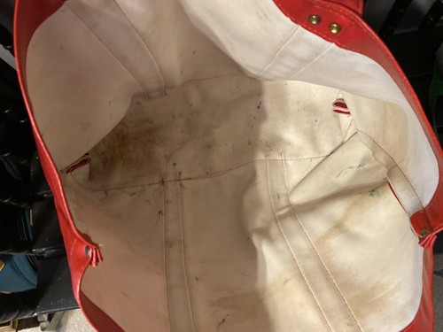 Vintage Georgia Bulldogs Red Leather Vinyl Tote Bag FS Originals UGA Gameday Red - Picture 8 of 11