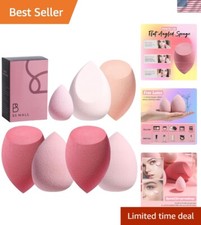 Elegant 7-Piece Makeup Sponge Set with Travel Case - Luxurious Pink Collection