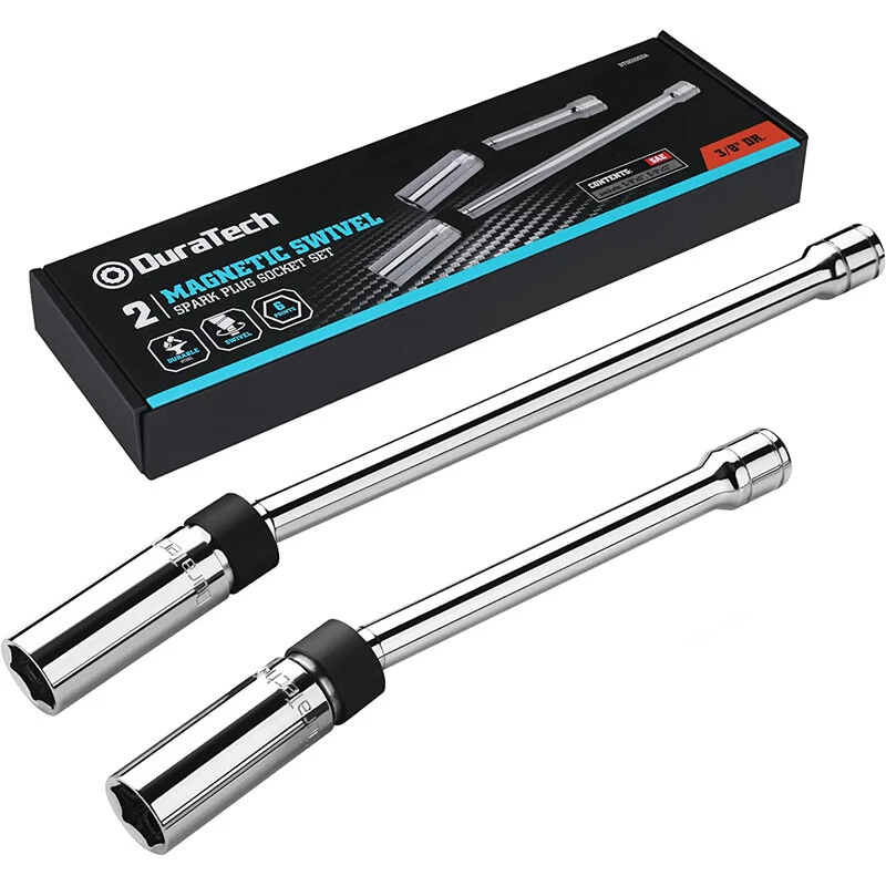 DURATECH 2PC Magnetic Swivel Spark Plug Socket Set 5/8" Sockets 3/8" Dr 6-Point - Image 2 of 4