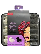 Hair Rollers Clips 12 & Reusable Storage Bag. Compatible With Most Hair Rollers.
