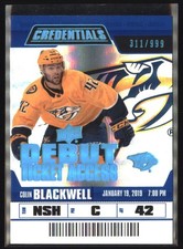 2019-20 Upper Deck Credentials Debut Ticket Access /999 Tier 1 Colin Blackwell