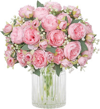 Peonia, Fiori Artificiali, 2 Mazzi Di Peonia Artificiale, Bouquet Di Peonie in S