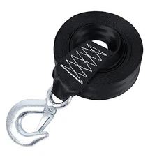 Boat Winch Strap with Safety Snap Hook 2" x 20 Ft for Pontoon/Bass/Fishing 