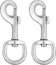 Swivel Snap Hooks Dog Leash Clip Clasp Large Heavy One Size, Silver 