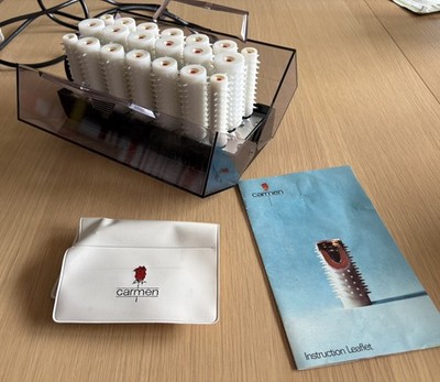 Vintage 70er Jahre Carmen 20 beheizbare Haarroller mit Stiften & Box