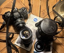 Vintage Minolta X-700 Camera, 1:3.5 f 135mm Lens,  Paperwork Japan