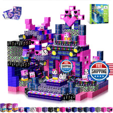 SSAWER Magnetic Blocks, 100PCS Magnetic Building Blocks, Stacking Magnets for Ki