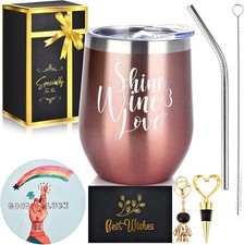 12oz Insulated Wine Tumbler Gift Set - Leakproof, Travel-Ready, Gift Box