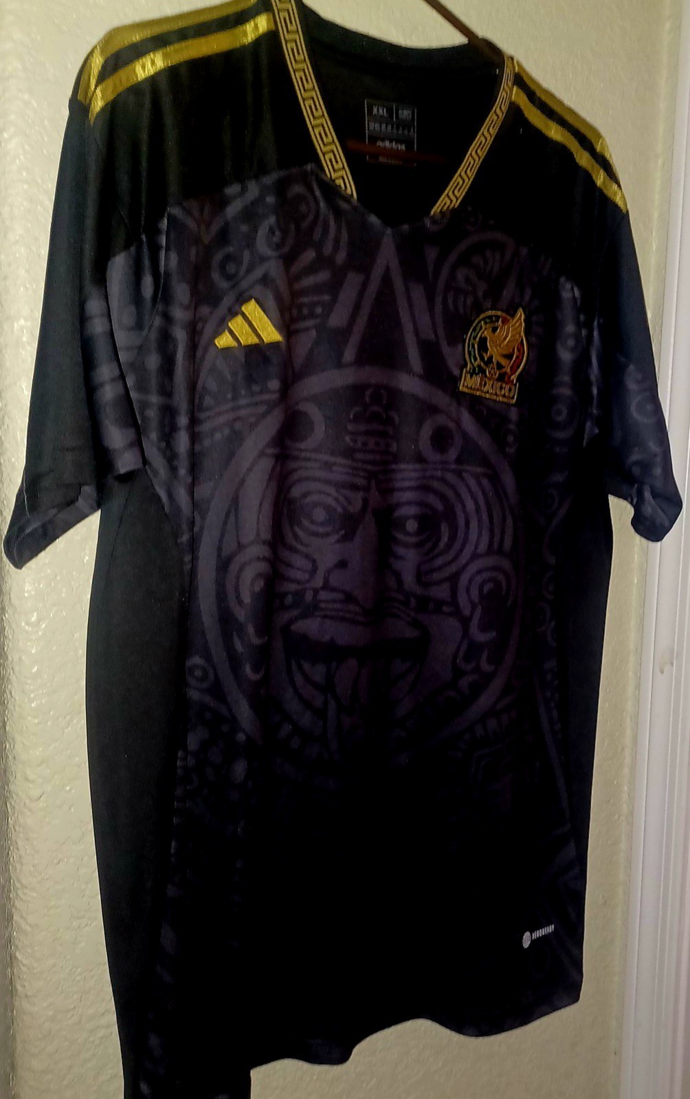 Adidas Mexico Blk Soccer Azteca Special Edition Jersey Slim Fit MEN'S SZ- XXL