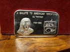 1 OZ AMERICAN INVENTOR ELI WHITEY COTTON GIN .999 FINE SILVER
