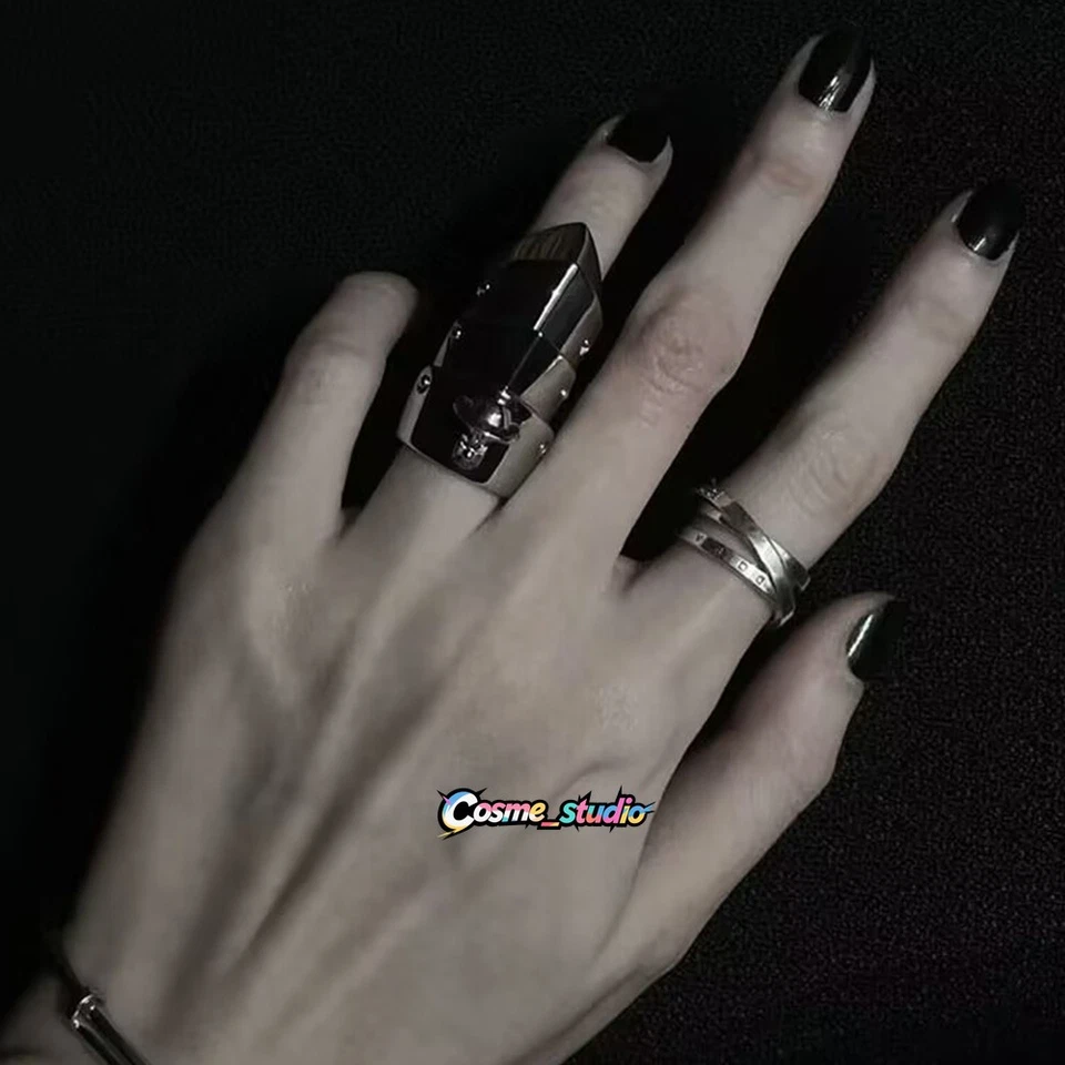 Anime Oosaki Nana Cosplay Anillo de Metal Armadura Nudillo Dedo Anillos Hip Hop Foto 3 de 4