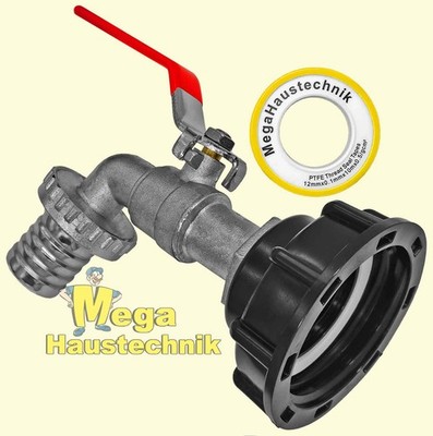 1 Zoll Auslaufhahn für IBC Tank Deckel Adapter S60 x 6mm 2 Zoll Kappe Wasserhahn