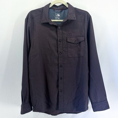 The North Face Men s Burgundy Thermocore Flannel Button Down Shirt Medium