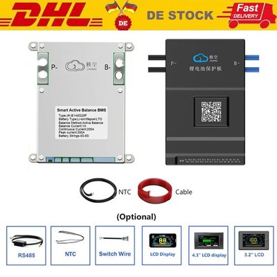 JK Smart BMS 4S-24S 60A-200A LiFePo4 Li-ion Akku BMS 0.6/1/2A Active Balance DE