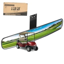  Panoramic Convex Golf Cart Mirror for Yamaha, EZGO, Club Car, Single Bracket